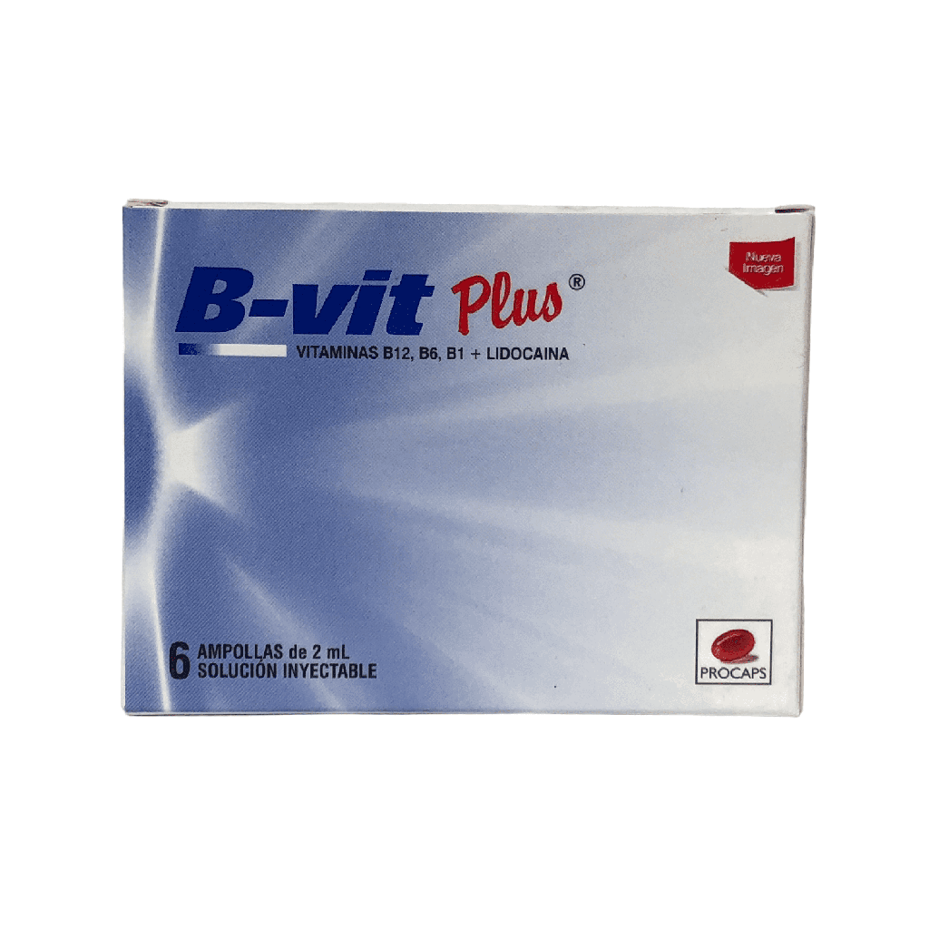 B-Vit Plus (Vitamina B12,B6,B1+Lidocaina) Caja x 6 Ampollas (Procaps)