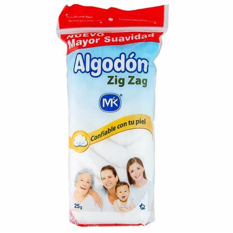 Algodon Zigzag Bolsa X 25 Gr Und (Tecnoquimicas)