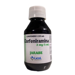 [7705451000069] Clorfeniramina 2 Mg/5 Ml Jarabe Frasco x 120 Ml Und (Licol)