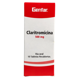 [7702605102211] Claritromicina 500 mg Caja x 10 Tabletas und (Genfar)